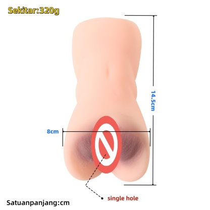 Mainan Vagina Satu Lubang TPE Premium Elastis Sensasi Ketat Panjang 14.5cm Diameter 8cm Tinggi 7.5cm 