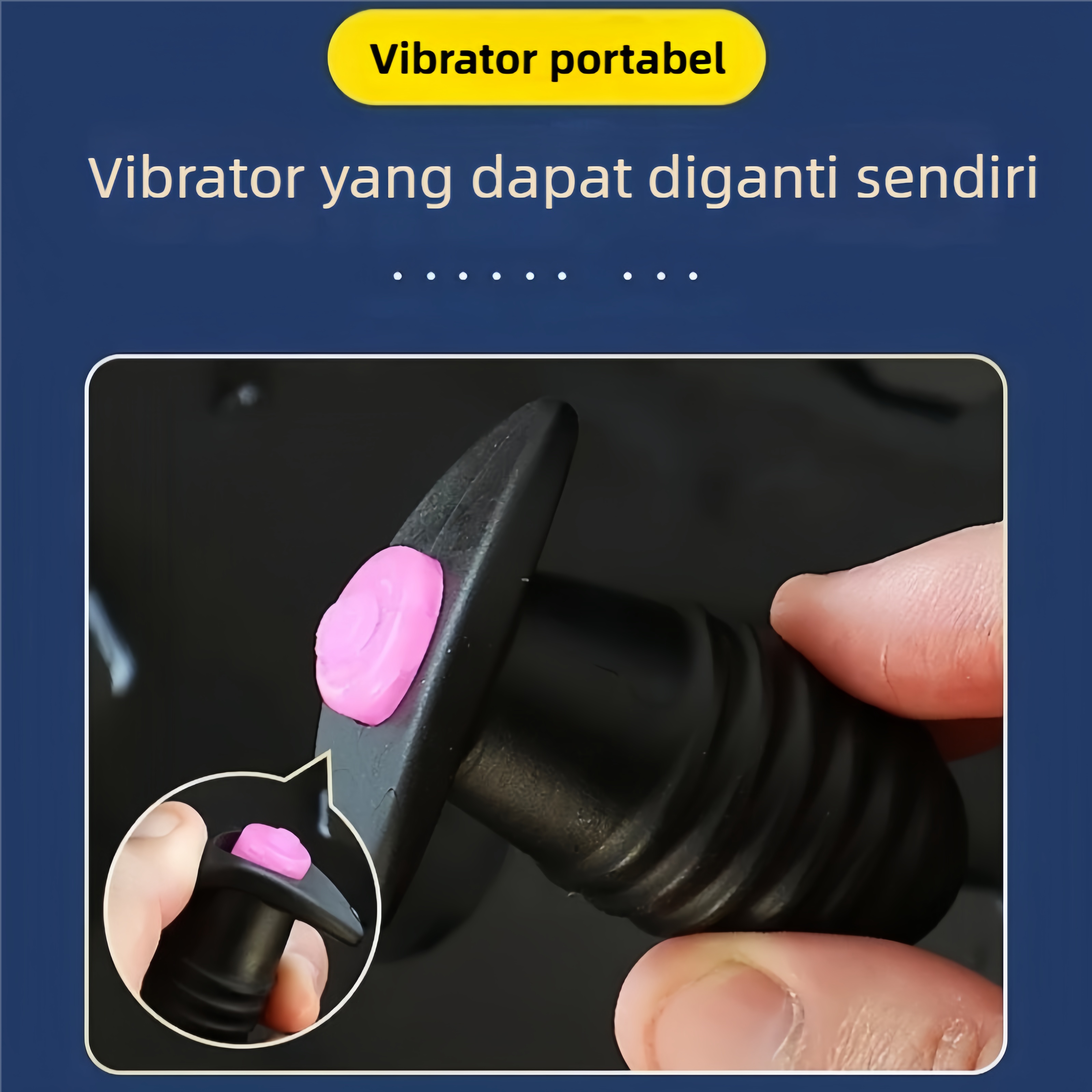 Mini Vibrator Anal Plug dengan Mode Getaran Dapat Diatur Tahan Air Silikon Body Safe Panjang 5cm Diameter 2cm Baterai 2xAG13 Bonus Pelumas 8ml