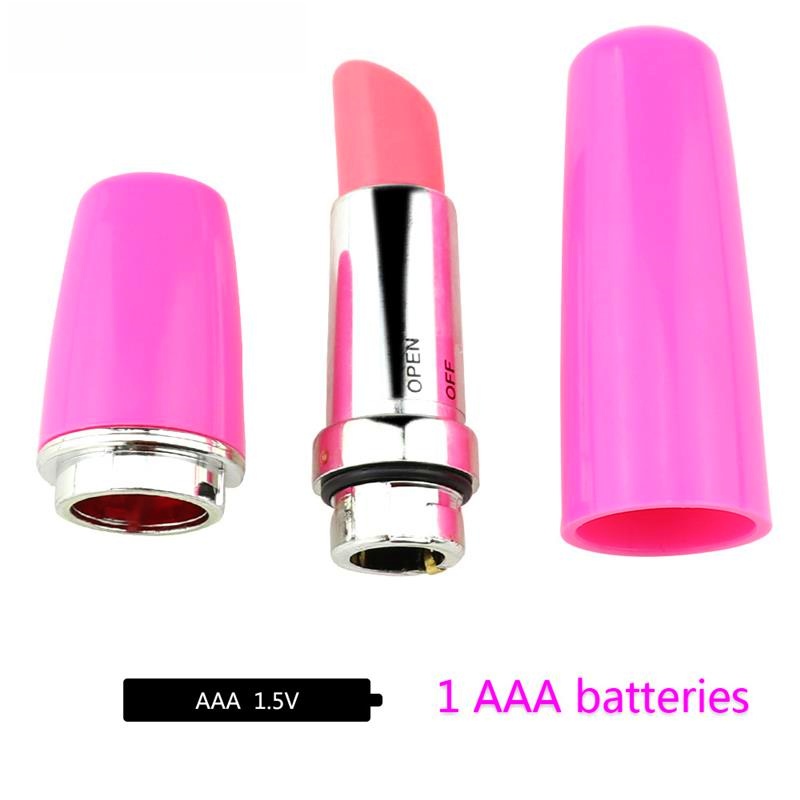 Vibrator Bentuk Lipstik Portabel dengan Multi Mode Getaran Silikon Lembut Body Safe Panjang 9cm Kedalaman 6cm Diameter 1.5cm Tahan Air Baterai 1xAA Bonus Pelumas 8ml