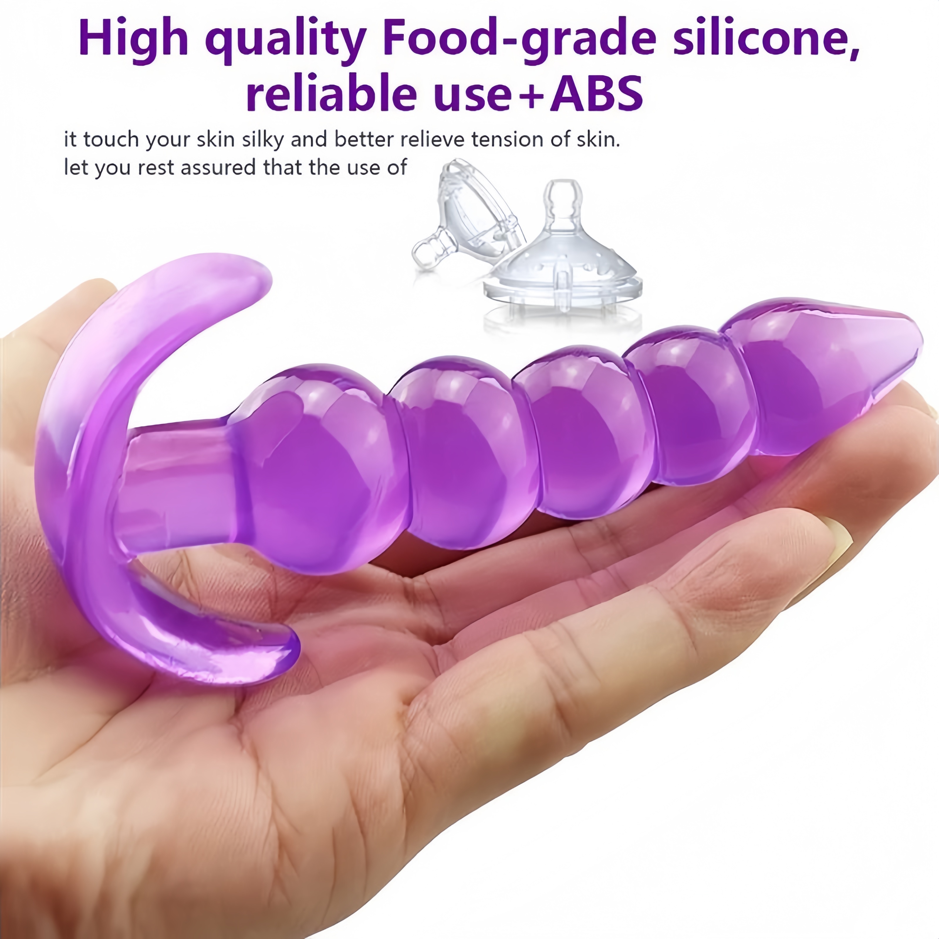 Sumbat Anal Manual Warna Ungu dari Silikon Body Safe Panjang 11cm Diameter 2cm Mudah Dibersihkan Bonus Pelumas 8ml