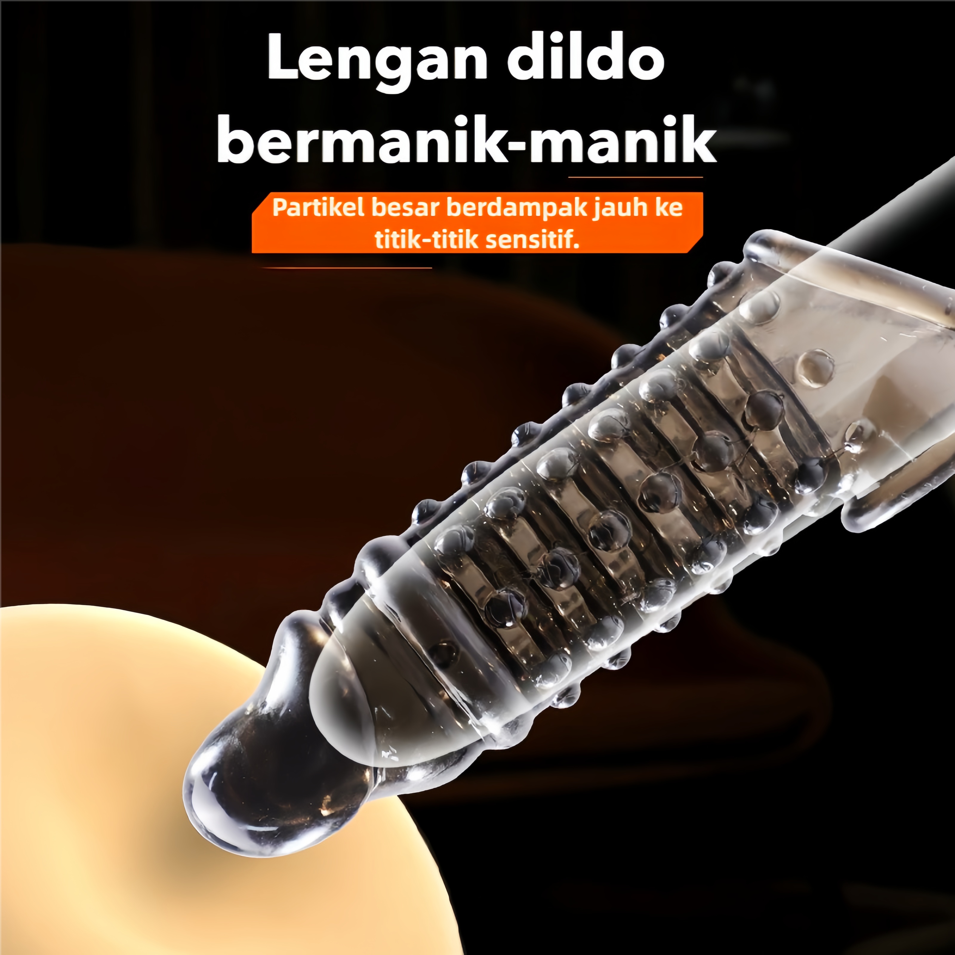 Kondom Elastis Transparan Hitam Bebas Lateks Dapat Digunakan Kembali Panjang 16cm Bukaan 4 hingga 5cm