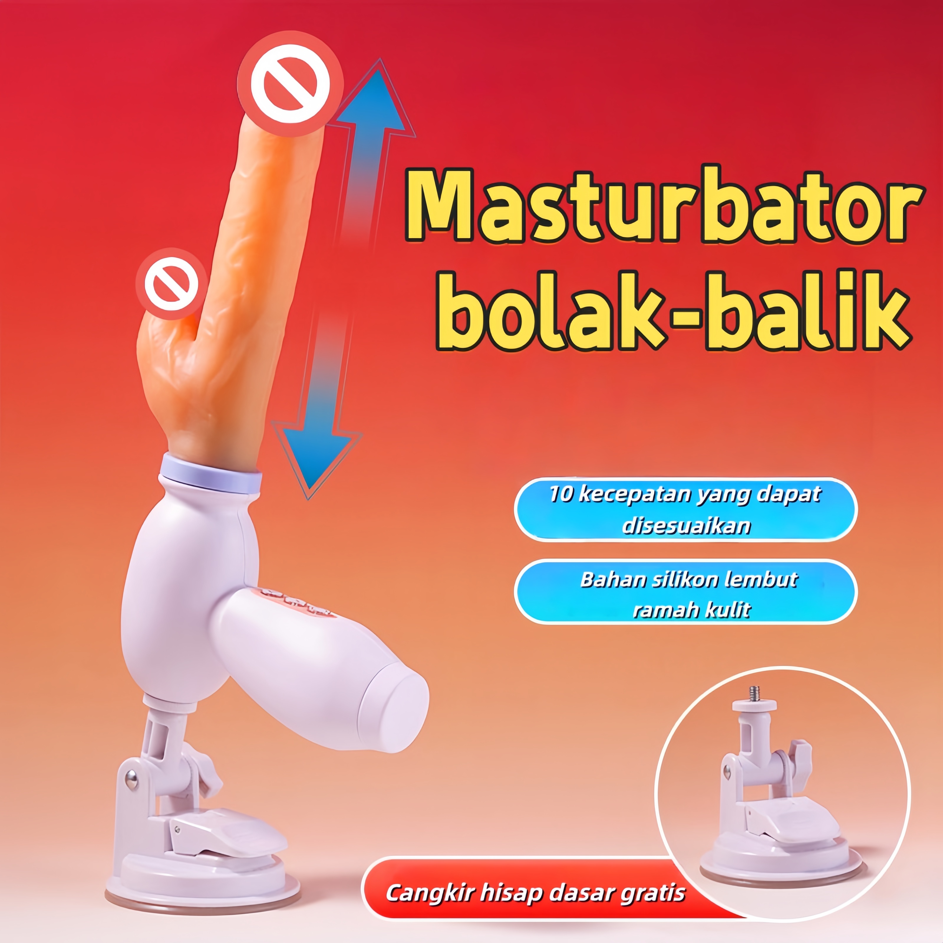 Mainan wanita, replika penis pria, vibrator dengan fungsi kecepatan yang dapat disesuaikan, perpanjangan, dan getaran.
