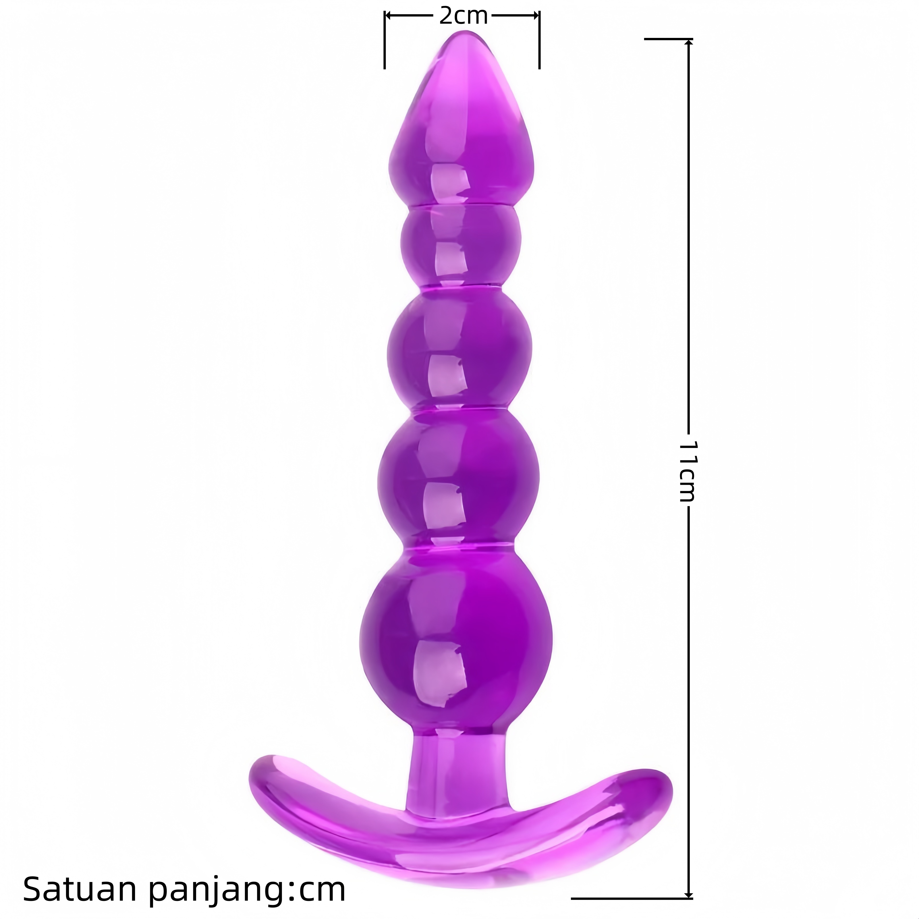 Sumbat Anal Manual Warna Ungu dari Silikon Body Safe Panjang 11cm Diameter 2cm Mudah Dibersihkan Bonus Pelumas 8ml