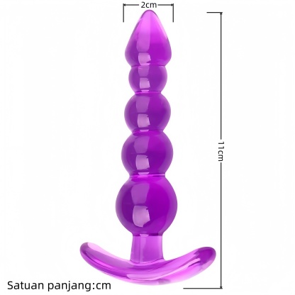 Sumbat Anal Manual Warna Ungu dari Silikon Body Safe Panjang 11cm Diameter 2cm Mudah Dibersihkan Bonus Pelumas 8ml