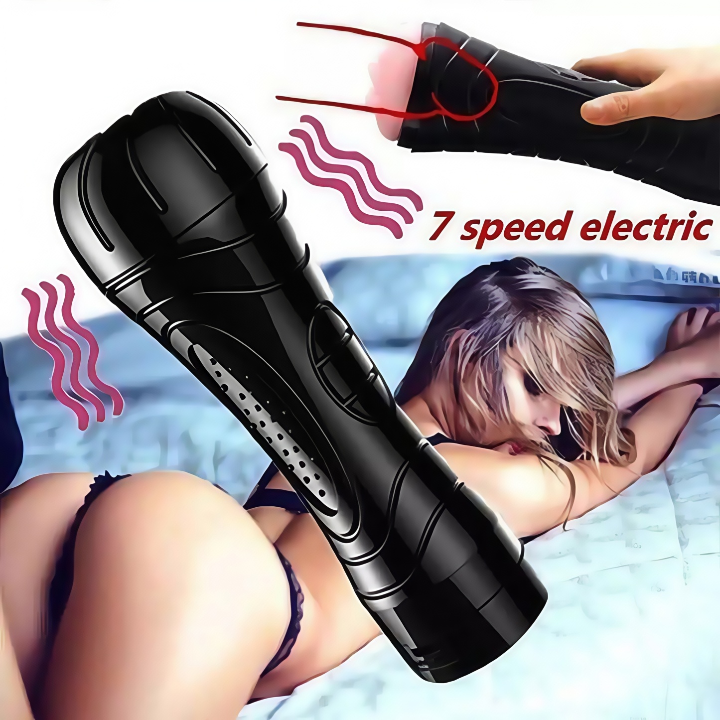 Vagina Bergetar Realistis Silikon Premium Multi Mode Getaran Dapat Diatur Panjang 24cm Kedalaman 17cm Baterai 3xAA Bonus Pelumas 8ml