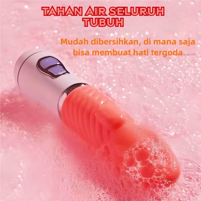 Vibrator Lidah Realistis Ayunan dan Getaran Mirip Asli Silikon Lembut Tahan Air Panjang 17cm Kedalaman 10cm Diameter 3cm