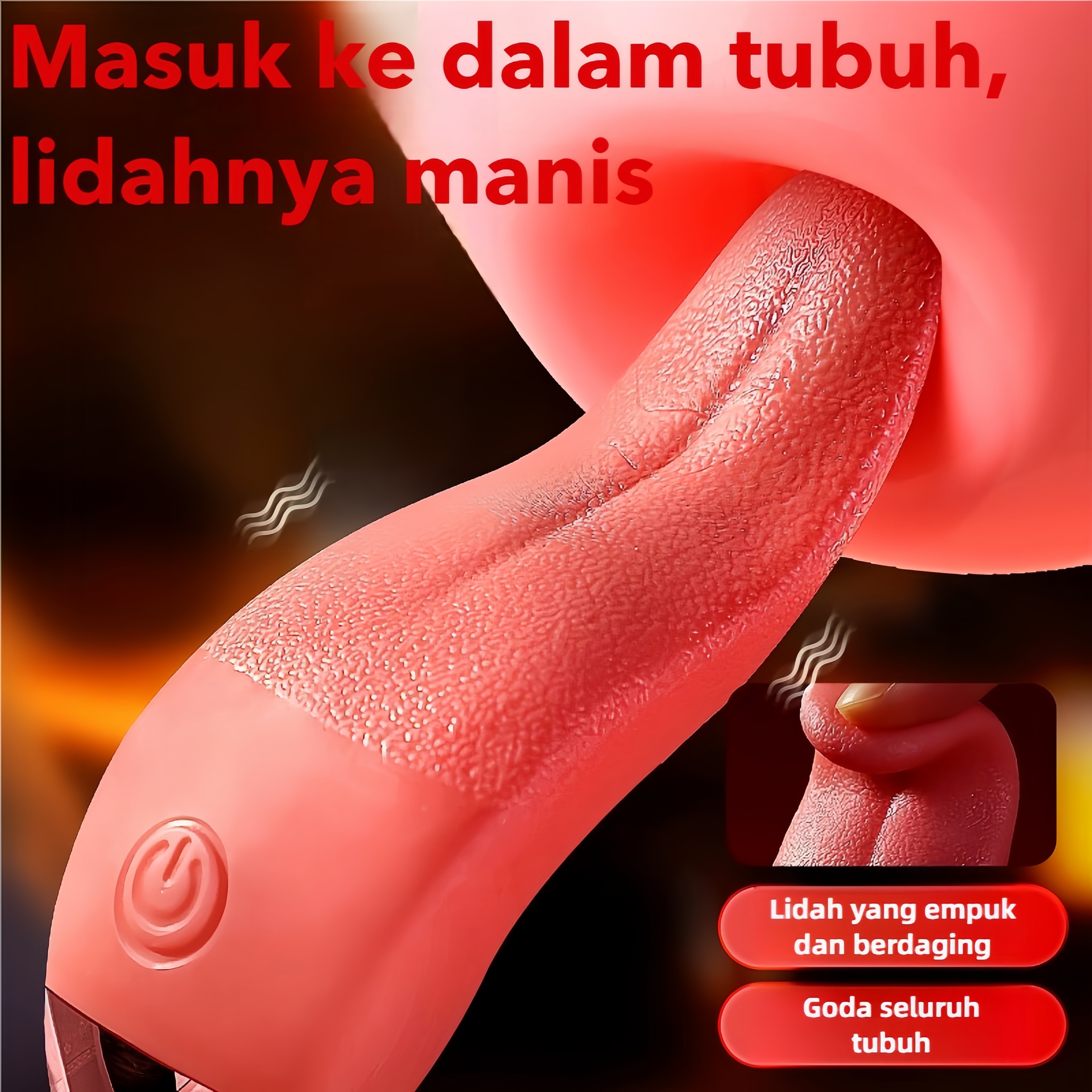 Mainan Penjilat Klitoris Lidah Fleksibel 10 Mode Getaran Bahan TPE dan ABS Tahan Air USB Rechargeable Bonus Pelumas 8ml