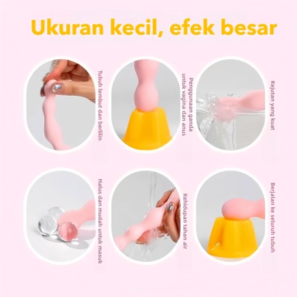 Alat Bantu Seks Anal Bergetar Warna Pink Getaran Ganda Silikon Body Safe Panjang 15cm Kedalaman 13cm