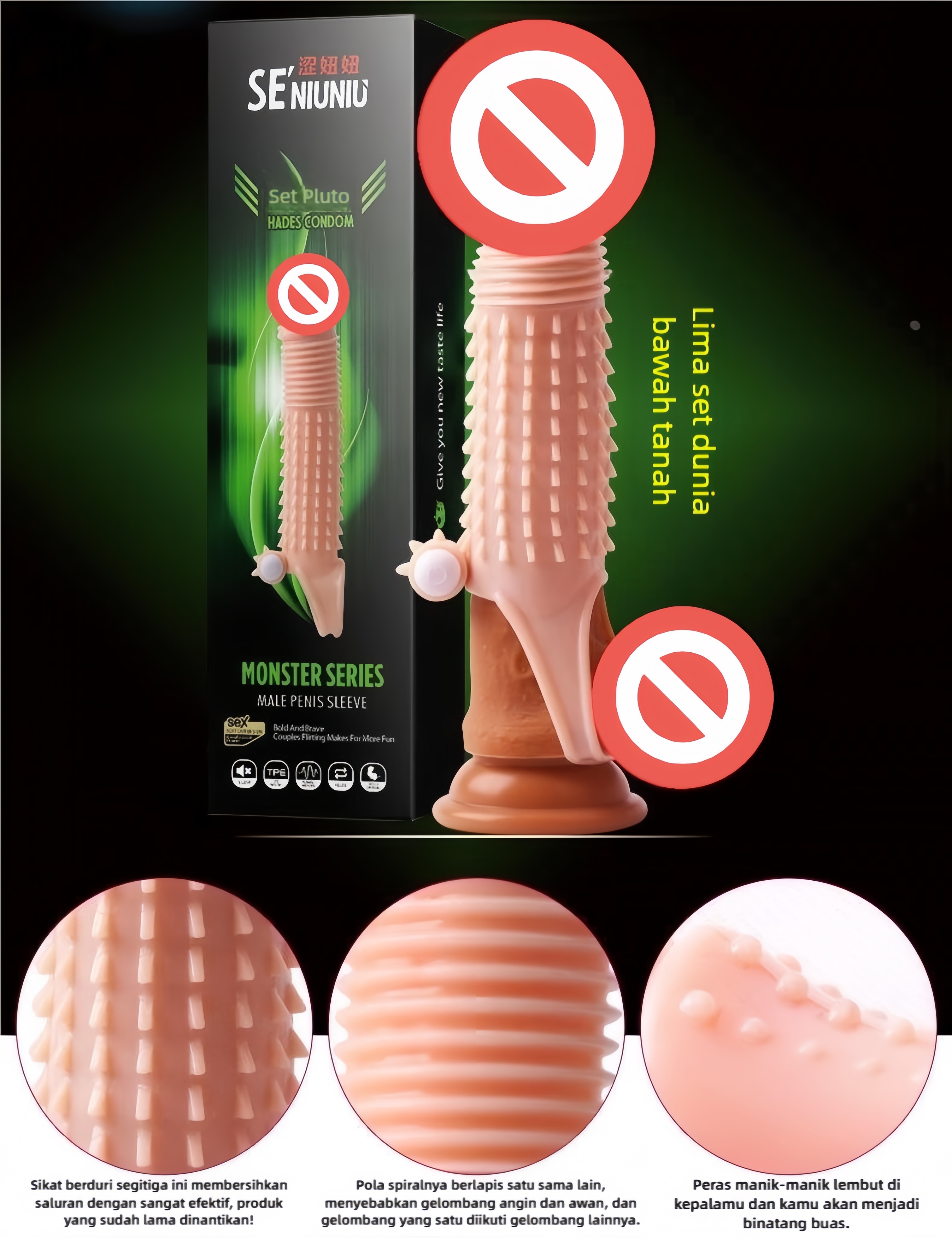 Kondom Getar Elastis Bebas Lateks Fungsi Getaran Bawaan Tambah 4cm Total 17cm Bukaan 3 hingga 5cm Dapat Digunakan Kembali Bonus Pelumas 8ml