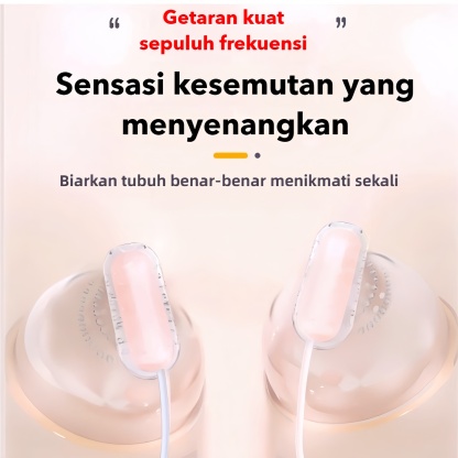 Alat Pijat Payudara dan G Spot Stimulasi Tiga Area Mode Getaran Disesuaikan Nirkabel USB Rechargeable Silikon Lembut Bonus Pelumas 8ml