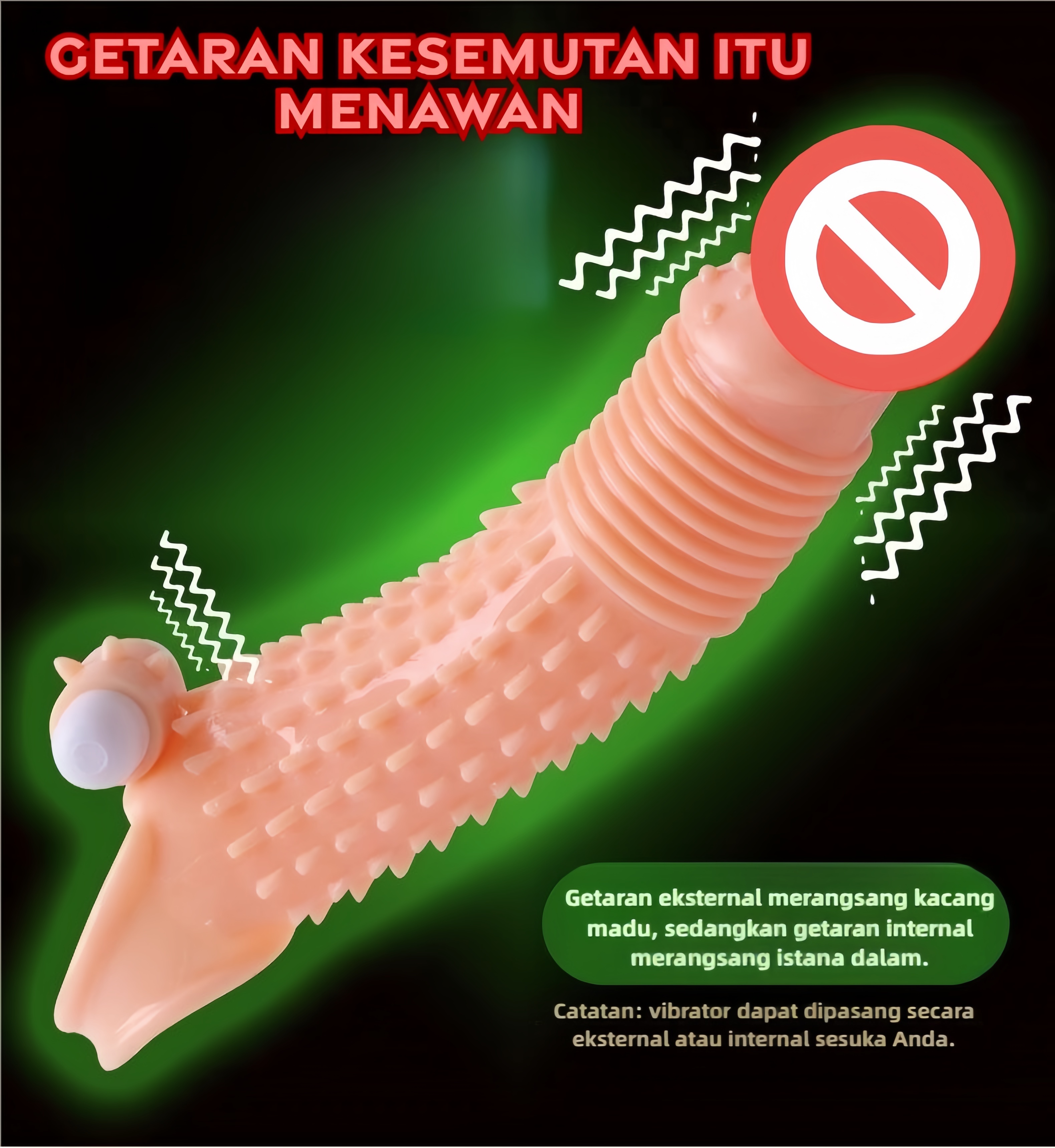 Kondom Getar Elastis Bebas Lateks Fungsi Getaran Bawaan Tambah 4cm Total 17cm Bukaan 3 hingga 5cm Dapat Digunakan Kembali Bonus Pelumas 8ml