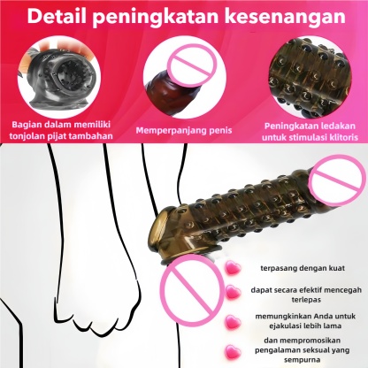 Kondom Elastis Transparan Hitam Bebas Lateks Dapat Digunakan Kembali Panjang 16cm Bukaan 4 hingga 5cm