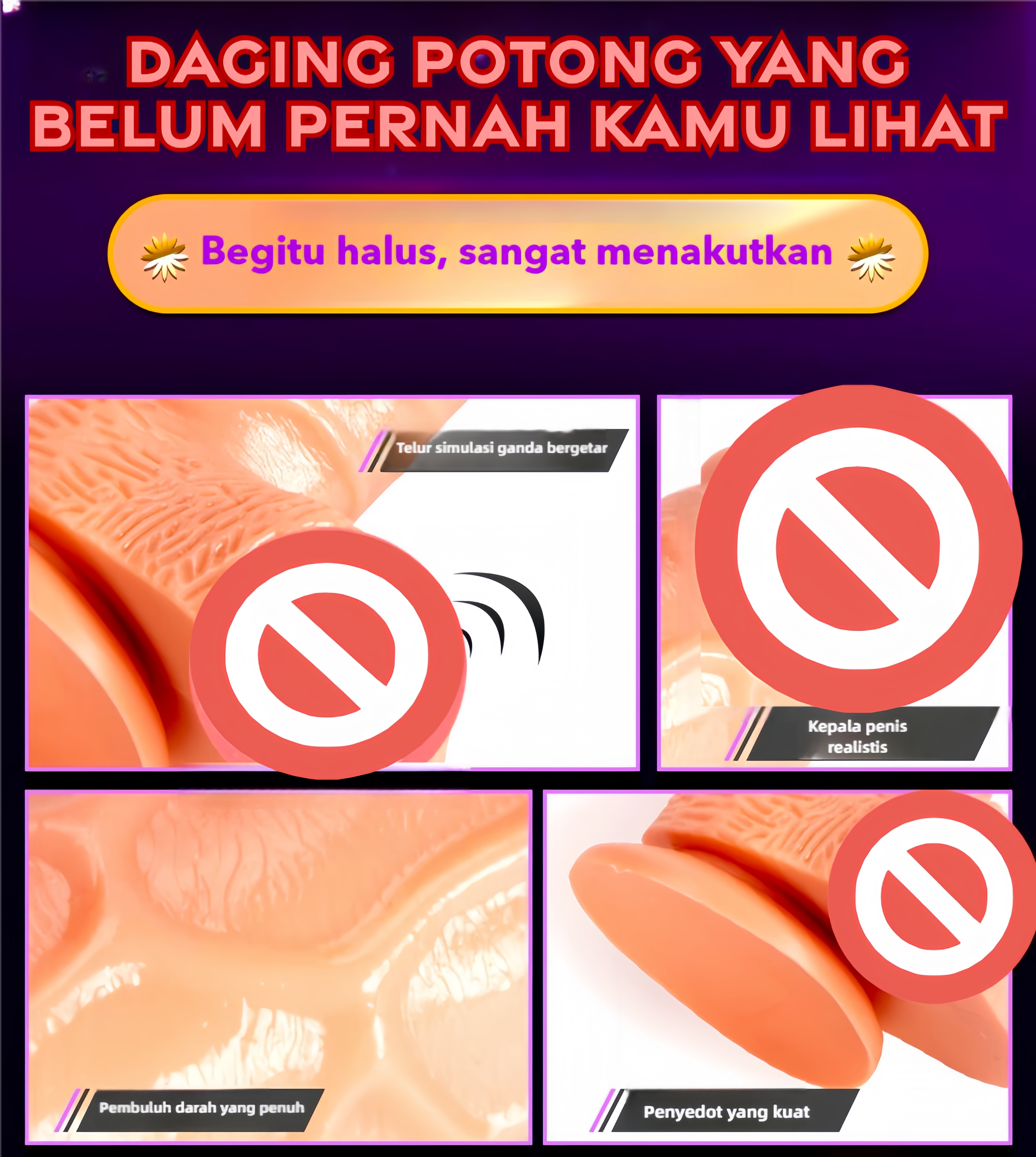Dildo Getar dan Putar Realistis dengan Perekat Hisap Kuat Silikon Lembut Body Safe Panjang 19cm Kedalaman 17cm Diameter 3cm Baterai 2xAA Bonus Pelumas 8ml
