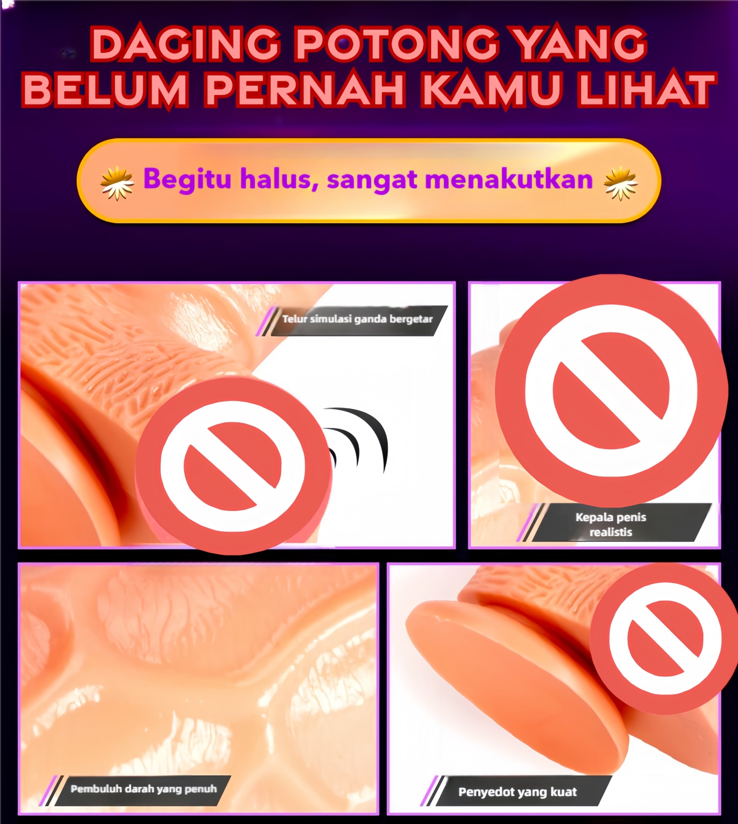 Dildo Getar dan Putar Realistis dengan Perekat Hisap Kuat Silikon Lembut Body Safe Panjang 19cm Kedalaman 17cm Diameter 3cm Baterai 2xAA Bonus Pelumas 8ml