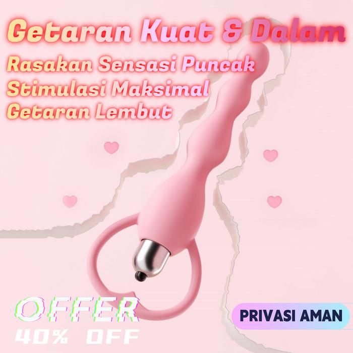 Alat Bantu Seks Anal Bergetar Warna Pink Getaran Ganda Silikon Body Safe Panjang 15cm Kedalaman 13cm