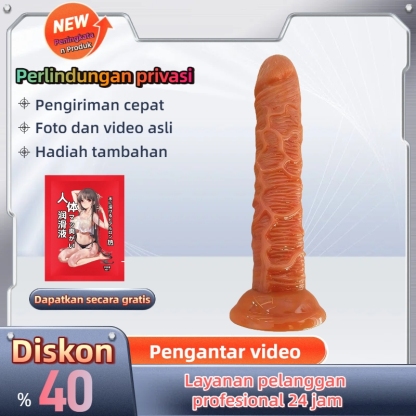 Dildo Realistis Silikon Lembut Premium Body Safe Panjang 19cm dengan Pengisap Kuat dan Bonus Pelumas 8ml