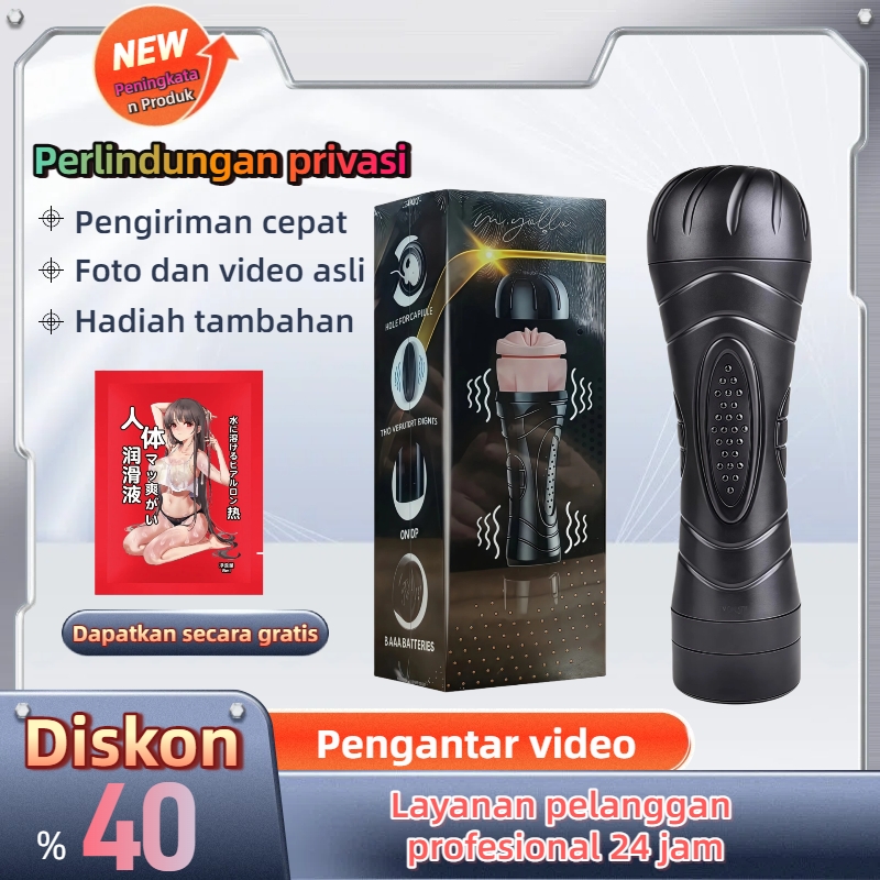 Vagina Bergetar Realistis Silikon Premium Multi Mode Getaran Dapat Diatur Panjang 24cm Kedalaman 17cm Baterai 3xAA Bonus Pelumas 8ml