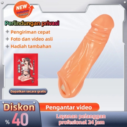 Penambah Pemanjang Penis Instan dari Silikon Medis Transparan Elastis Tambah Panjang 3cm Total 17cm Diameter 3.5cm Dapat Digunakan Kembali Bonus Pelumas 8ml