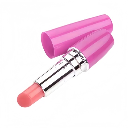 Vibrator Bentuk Lipstik Portabel dengan Multi Mode Getaran Silikon Lembut Body Safe Panjang 9cm Kedalaman 6cm Diameter 1.5cm Tahan Air Baterai 1xAA Bonus Pelumas 8ml