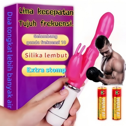 Vibrator G Spot Motor Terpisah Getaran dan Dorongan Kuat Silikon Ramah Kulit Tahan Air Panjang 20cm Kedalaman 13cm Diameter 2cm