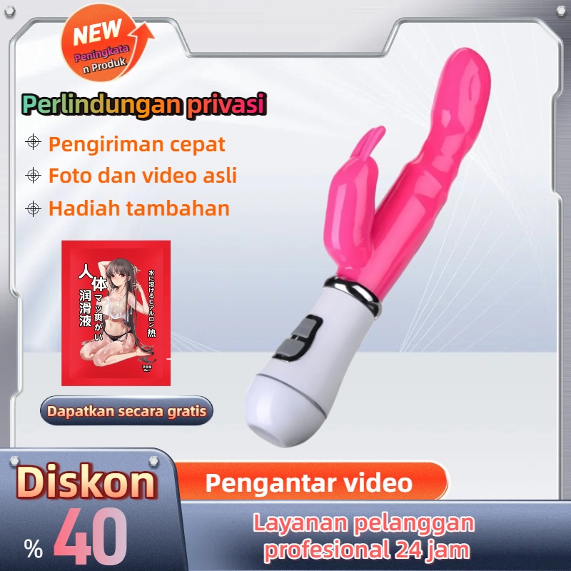 Vibrator G Spot Motor Terpisah Getaran dan Dorongan Kuat Silikon Ramah Kulit Tahan Air Panjang 20cm Kedalaman 13cm Diameter 2cm