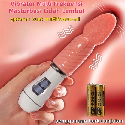 Vibrator Lidah Realistis Ayunan dan Getaran Mirip Asli Silikon Lembut Tahan Air Panjang 17cm Kedalaman 10cm Diameter 3cm