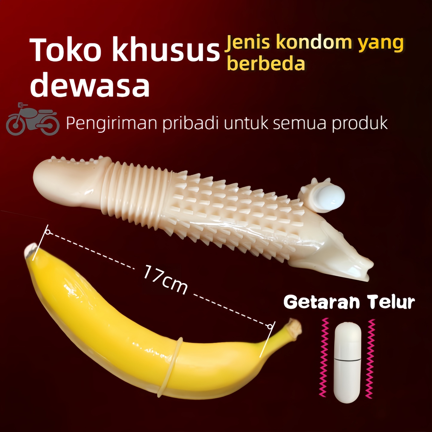 Kondom Getar Elastis Bebas Lateks Fungsi Getaran Bawaan Tambah 4cm Total 17cm Bukaan 3 hingga 5cm Dapat Digunakan Kembali Bonus Pelumas 8ml