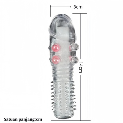 Kondom Transparan Pria Silikon Elastis Sehat Aman Cocok Semua Ukuran Panjang 14cm Diameter 3cm Dapat Digunakan Kembali