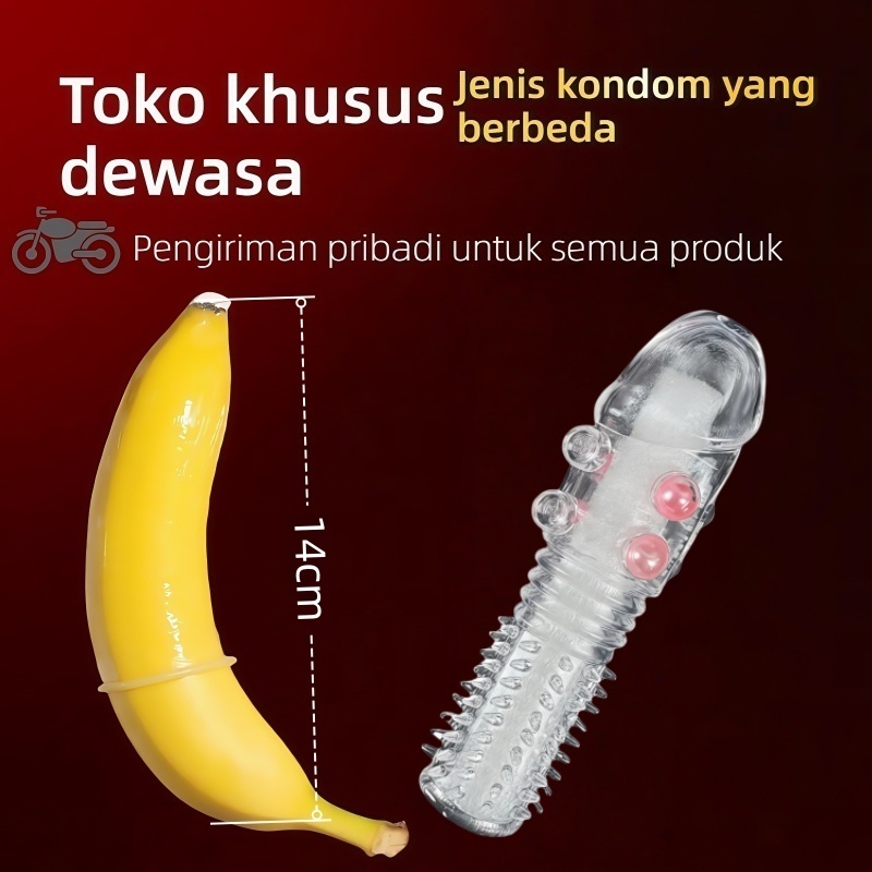Kondom Transparan Pria Silikon Elastis Sehat Aman Cocok Semua Ukuran Panjang 14cm Diameter 3cm Dapat Digunakan Kembali