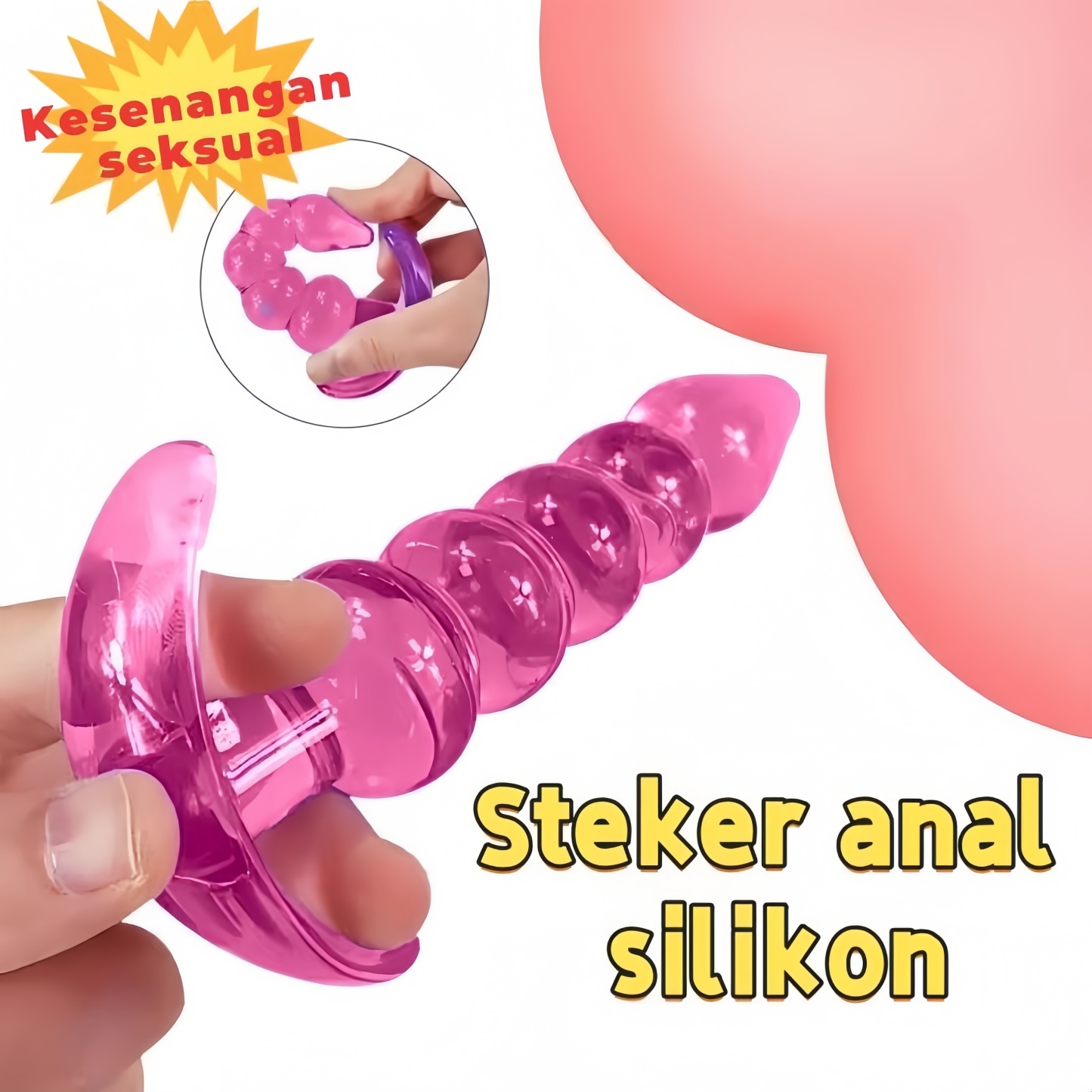 Sumbat Anal Manual Warna Ungu Silikon Body Safe Panjang 11cm Diameter 2cm Mudah Dibersihkan