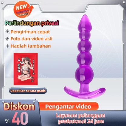 Sumbat Anal Manual Warna Ungu dari Silikon Body Safe Panjang 11cm Diameter 2cm Mudah Dibersihkan Bonus Pelumas 8ml