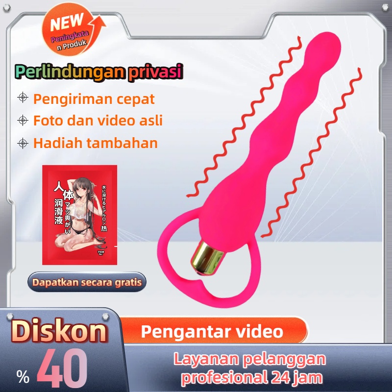 Alat Bantu Seks Anal Bergetar Warna Pink Getaran Ganda Silikon Body Safe Panjang 15cm Kedalaman 13cm