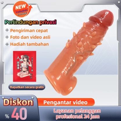Pembesar Penis Realistis Silikon Medis Elastis Panjang 14cm Kepala 3cm Diameter 3 hingga 4cm Dapat Digunakan Kembali