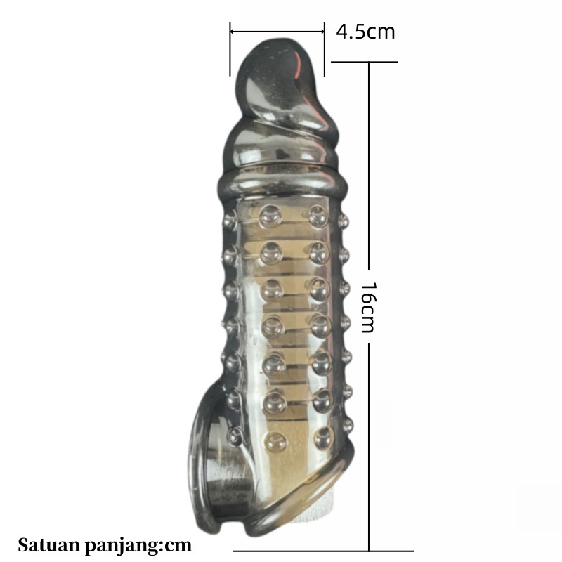 (DF-26)Sarung penis transparan berwarna hitam cocok untuk pria.