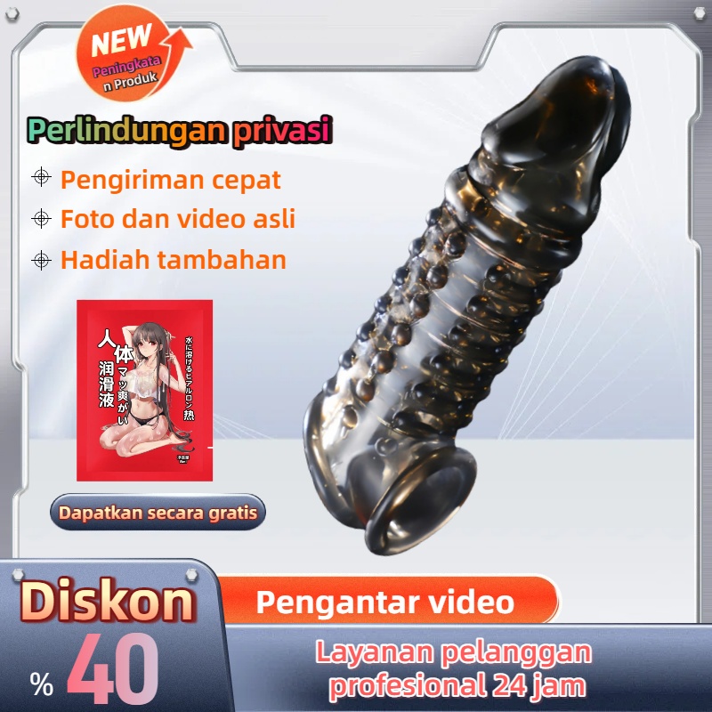 Kondom Elastis Transparan Hitam Bebas Lateks Dapat Digunakan Kembali Panjang 16cm Bukaan 4 hingga 5cm