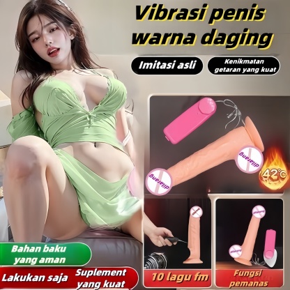 Dildo Getar dan Putar Realistis dengan Perekat Hisap Kuat Silikon Lembut Body Safe Panjang 19cm Kedalaman 17cm Diameter 3cm Baterai 2xAA Bonus Pelumas 8ml