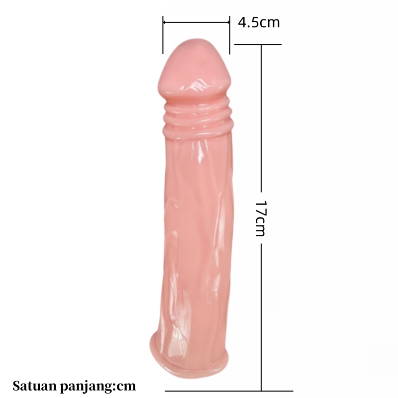 (DF-29)Sarung penis pria berwarna daging, model panjang.