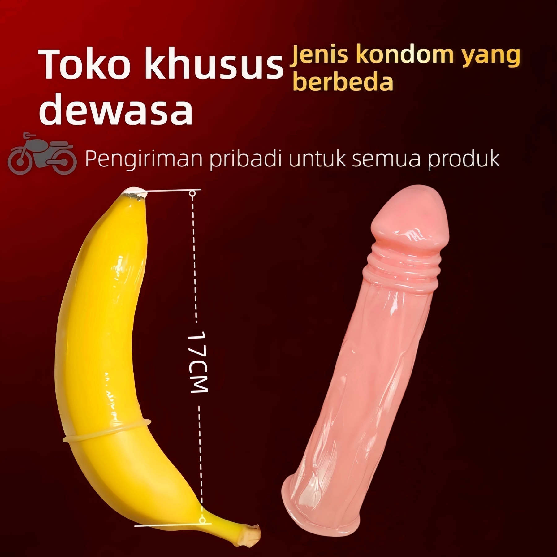 Kondom Pria Panjang 17cm Ekstensi Kepala 4cm Elastis Tinggi Cocok Semua Ukuran Bahan Transparan Bebas Lateks Bonus Pelumas 8ml