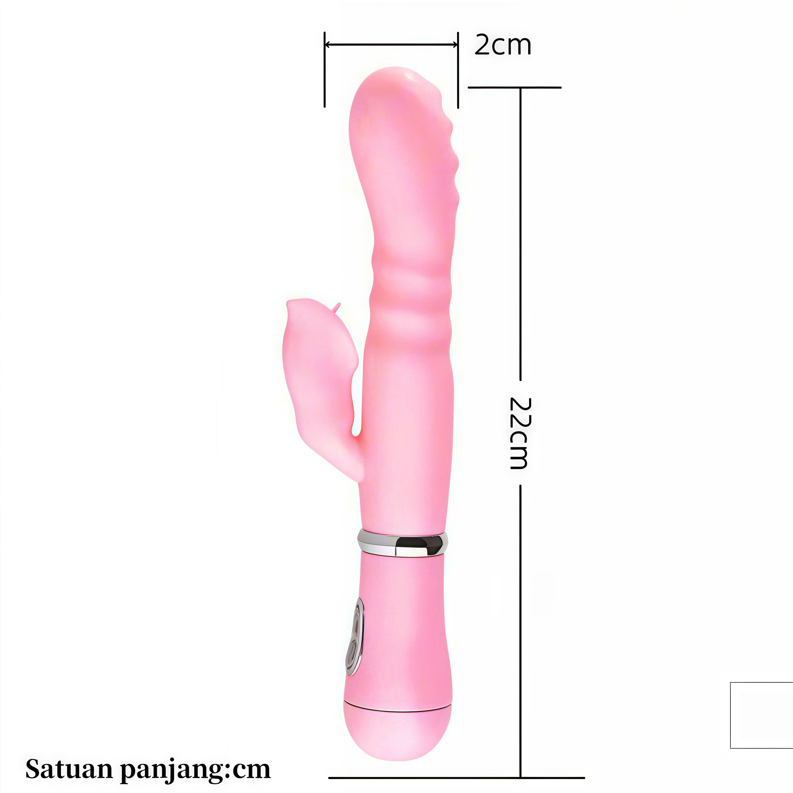 Vibrator Dual Motor Realistis Getaran Ganda Silikon Lembut Tahan Air Panjang 20cm Kedalaman 13cm Diameter 2cm