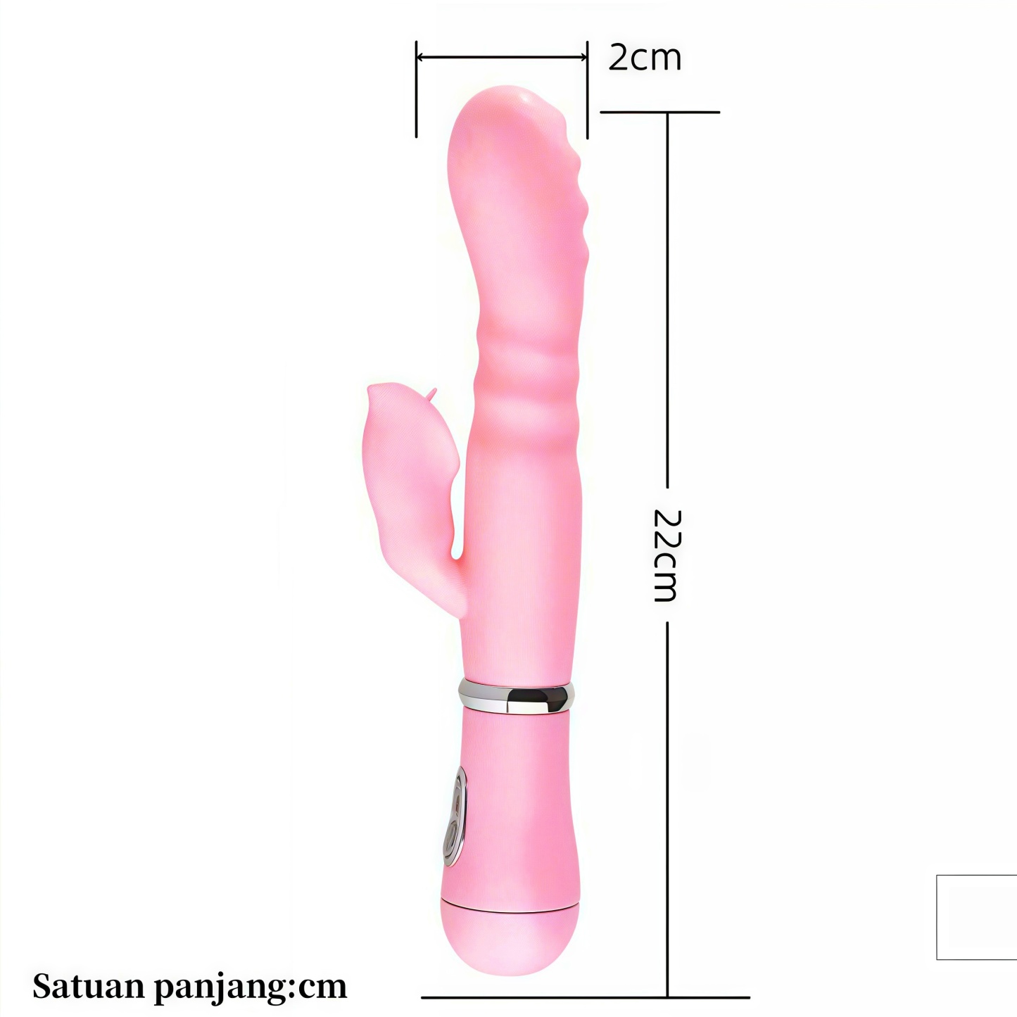 Vibrator Dual Motor Realistis Getaran Ganda Silikon Lembut Tahan Air Panjang 20cm Kedalaman 13cm Diameter 2cm