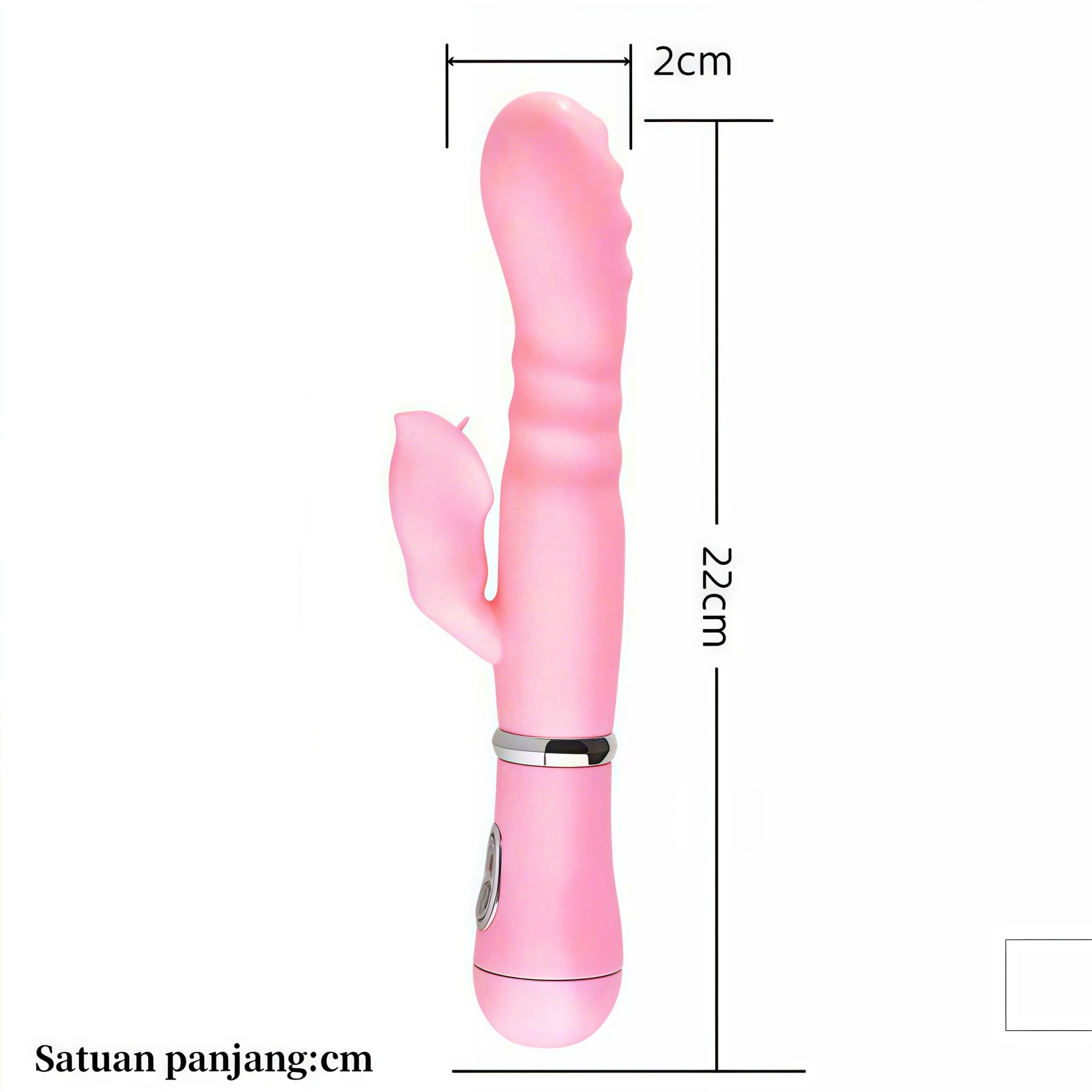 Vibrator Dual Motor Realistis Getaran Ganda Silikon Lembut Tahan Air Panjang 20cm Kedalaman 13cm Diameter 2cm
