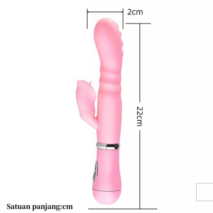Vibrator Dual Motor Realistis Getaran Ganda Silikon Lembut Tahan Air Panjang 20cm Kedalaman 13cm Diameter 2cm