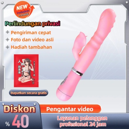 Vibrator Dual Motor Realistis Getaran Ganda Silikon Lembut Tahan Air Panjang 20cm Kedalaman 13cm Diameter 2cm