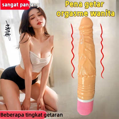 Dildo Getar Realistis dengan Getaran Kuat Tahan Air Silikon Lembut Body Safe Panjang 20cm Kedalaman 18cm Diameter 3cm Baterai 2xAA Bonus Pelumas 8ml