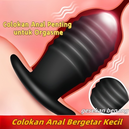 Mini Vibrator Anal Plug dengan Mode Getaran Dapat Diatur Tahan Air Silikon Body Safe Panjang 5cm Diameter 2cm Baterai 2xAG13 Bonus Pelumas 8ml