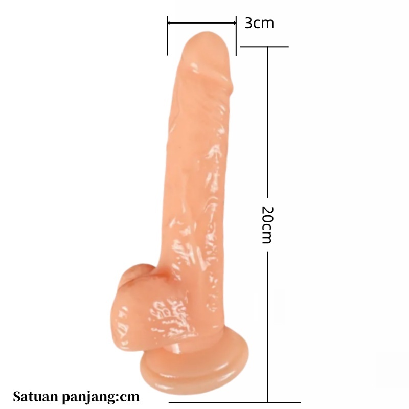 （DF-35）Warna daging Cangkir Hisap Simulasi Kecil Dildo 20cm