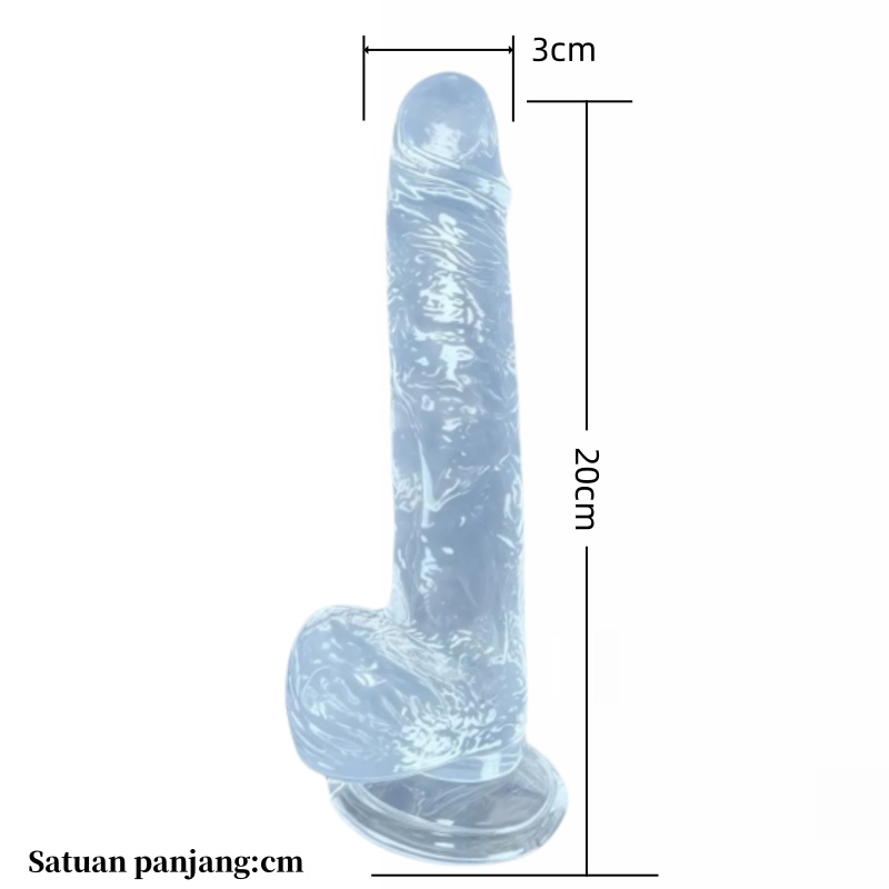 （DF-36）Warna transparan  Cangkir Hisap Simulasi Kecil Dildo 20cm