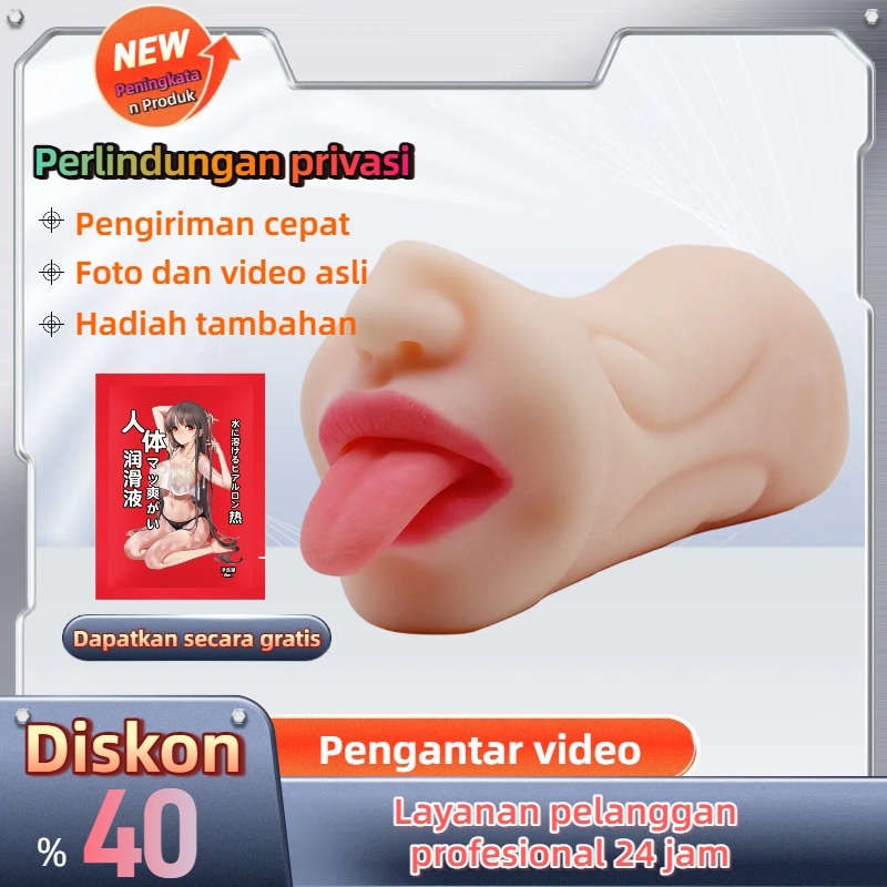 （DF-42）Blow Job Pocket Pussy Dengan Lidah Realistis 5,9 cm