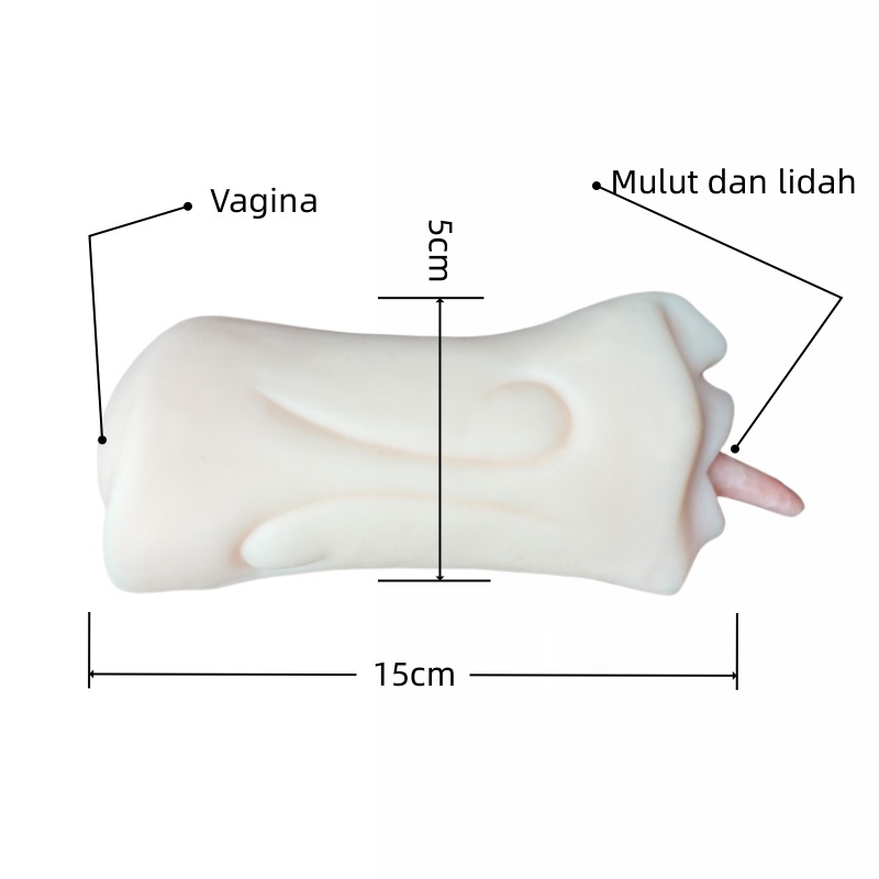 （DF-42）Blow Job Pocket Pussy Dengan Lidah Realistis 5,9 cm