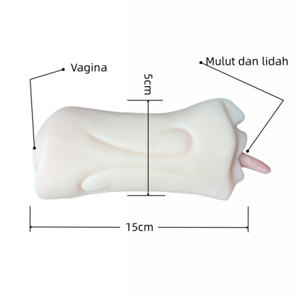 （DF-42）Blow Job Pocket Pussy Dengan Lidah Realistis 5,9 cm